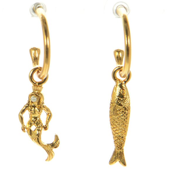 Jennifer Behr Jewelry - Jennifer Behr Mermaid and Fish Hoop Earrings